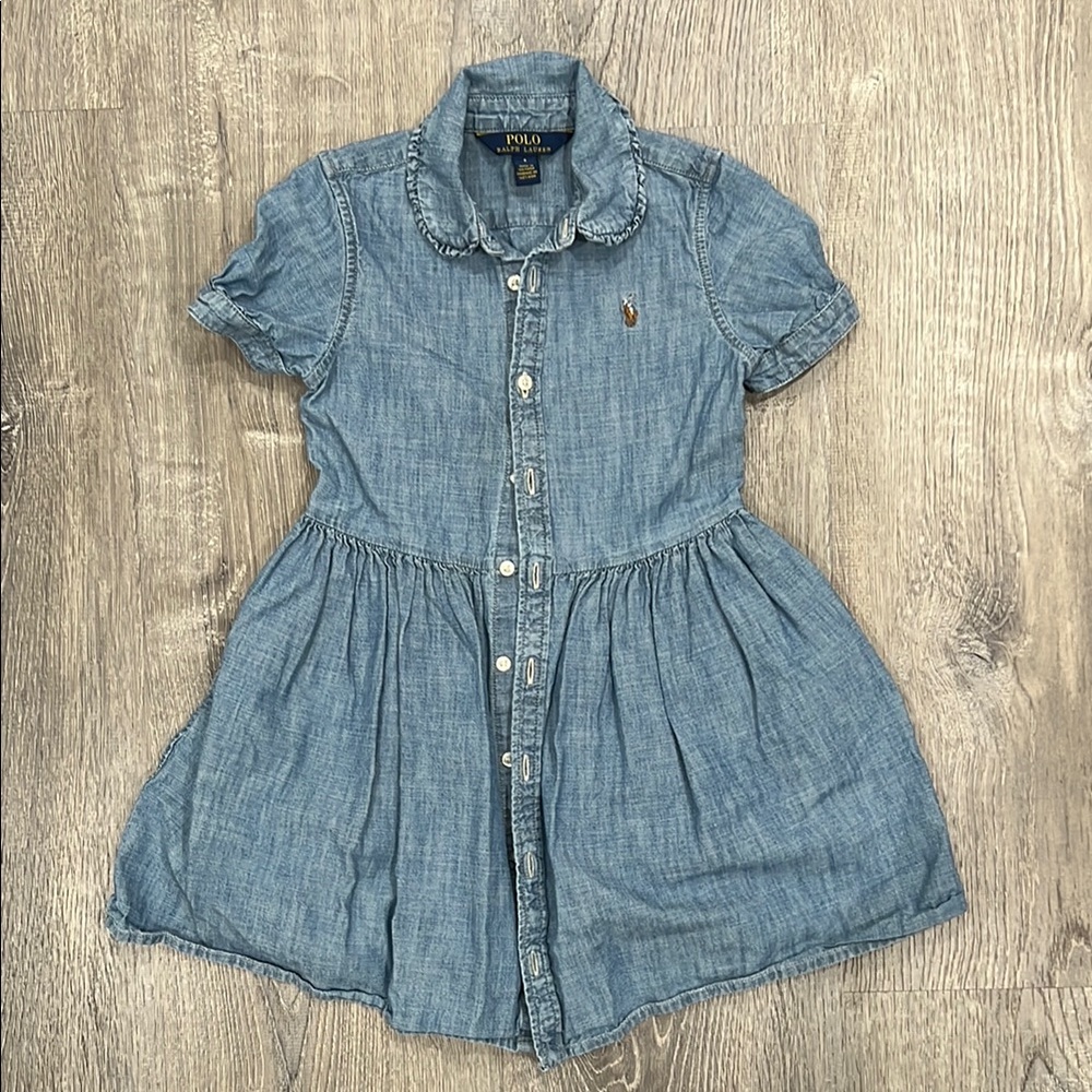 Polo by Ralph Lauren Blue High-Low Sundress with Peter Pan Collar